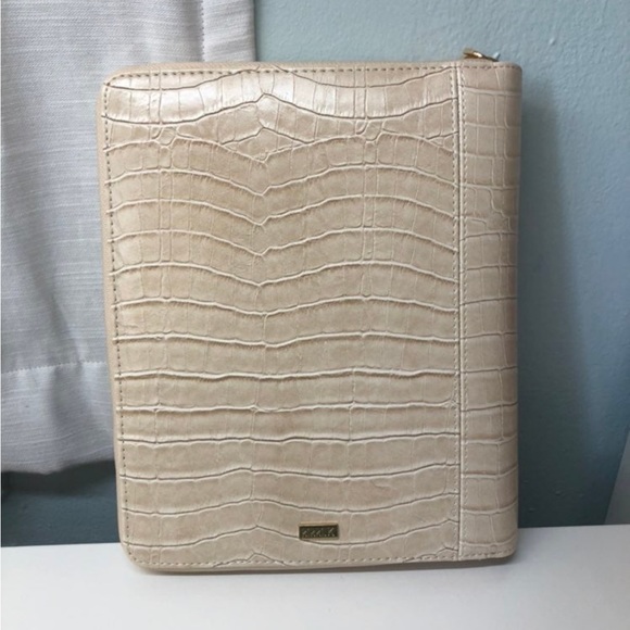 Kikki.K A5 Beige Croco Leather Zippered Planner - Picture 2 of 11